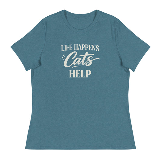 Life Happens Cats Help Women's Relaxed T-Shirt