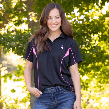 Pink Ribbon Quick-Dry Polo Shirt