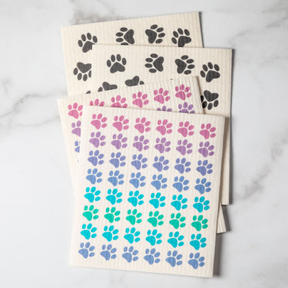 All Over Paws Biodegradable Dishcloth - Set of 4