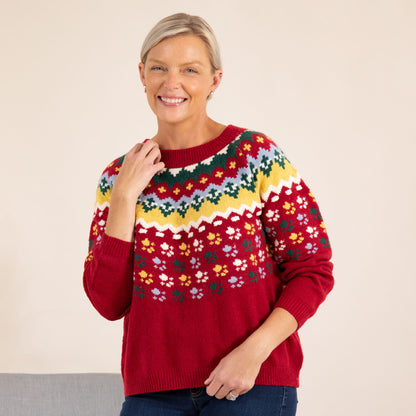 Nordic Paw Print Knitted Sweater