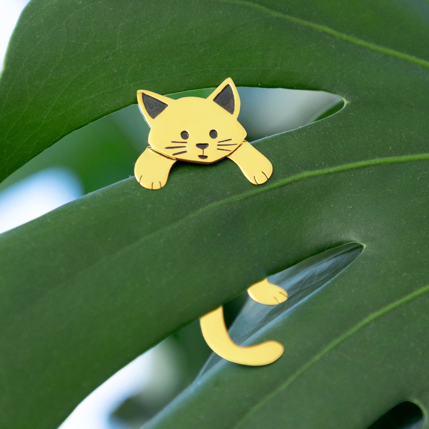 Hello Cat Mixed Metal Plant Charm