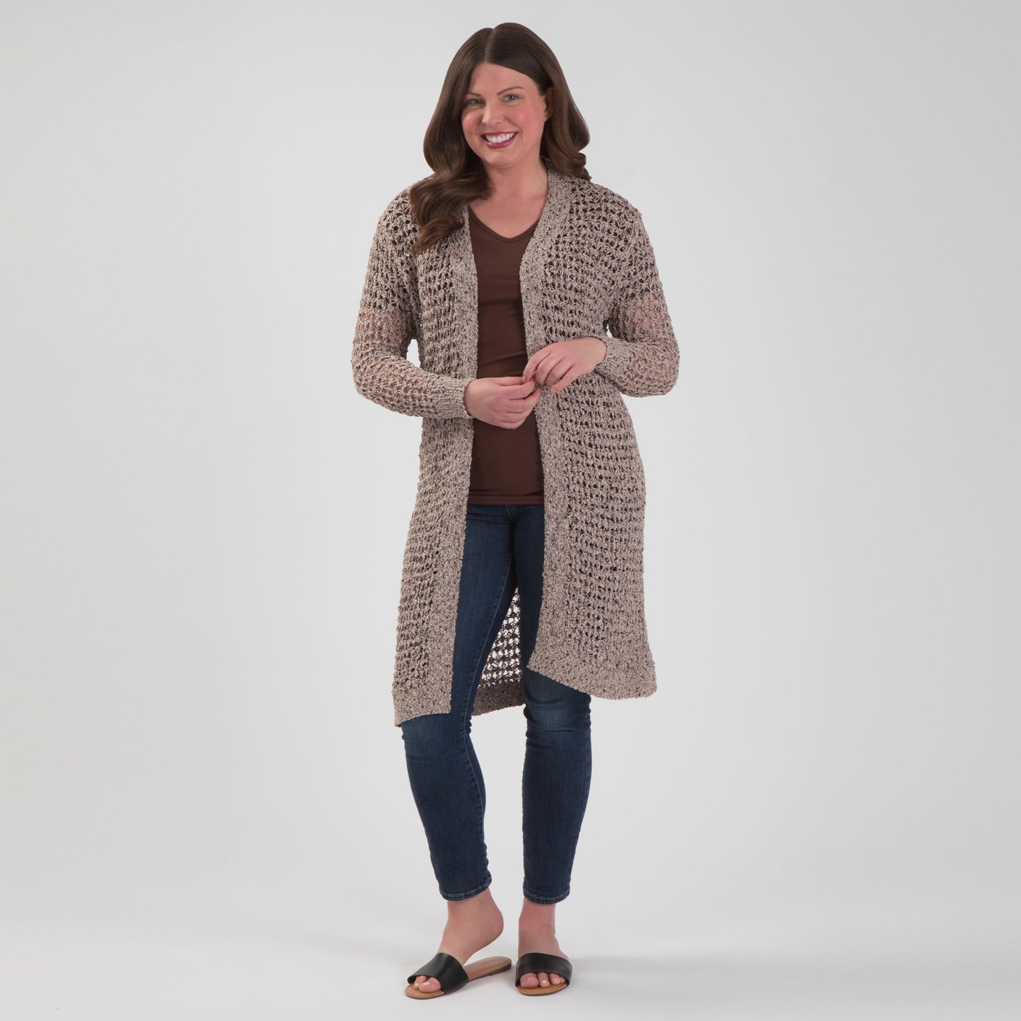 Open Weave Long Cardigan