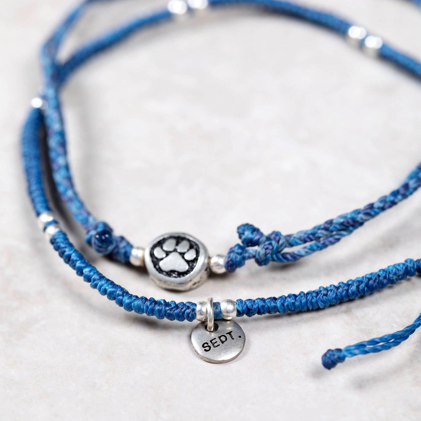 Paw Print Birthstone Anklet Set