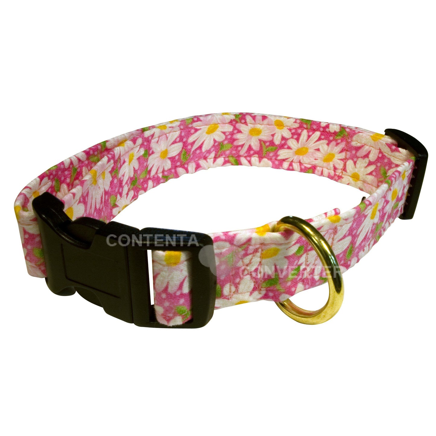 Daisies on Pink Dog Collar