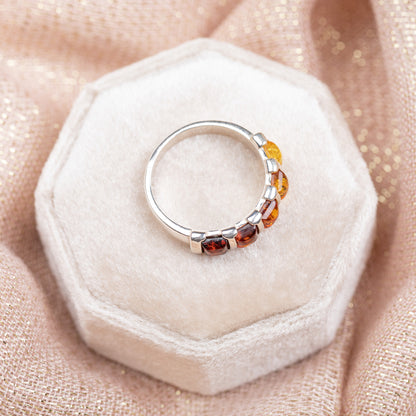 Amber Ombre & Sterling Ring