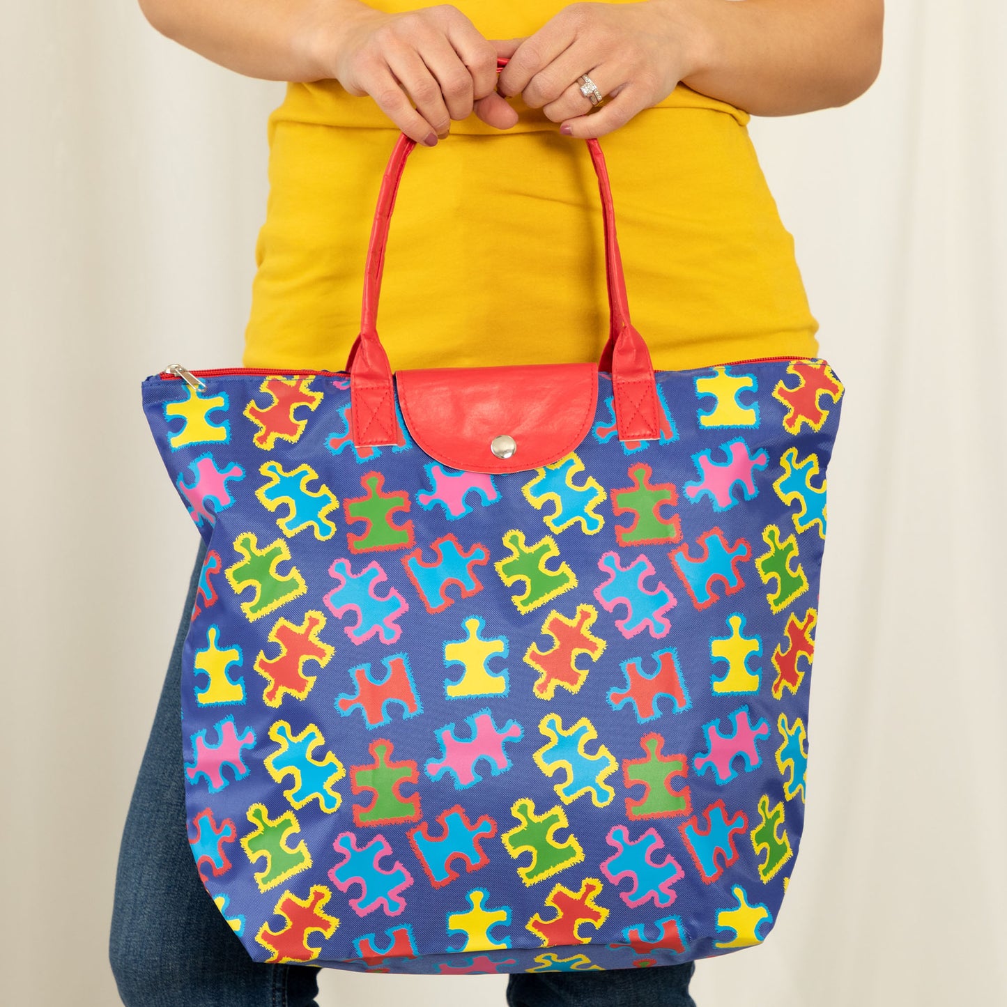 Free Spirit Puzzle Piece Packable Tote