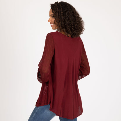 Midnight Butterfly Long Sleeve Tunic | Fair Trade