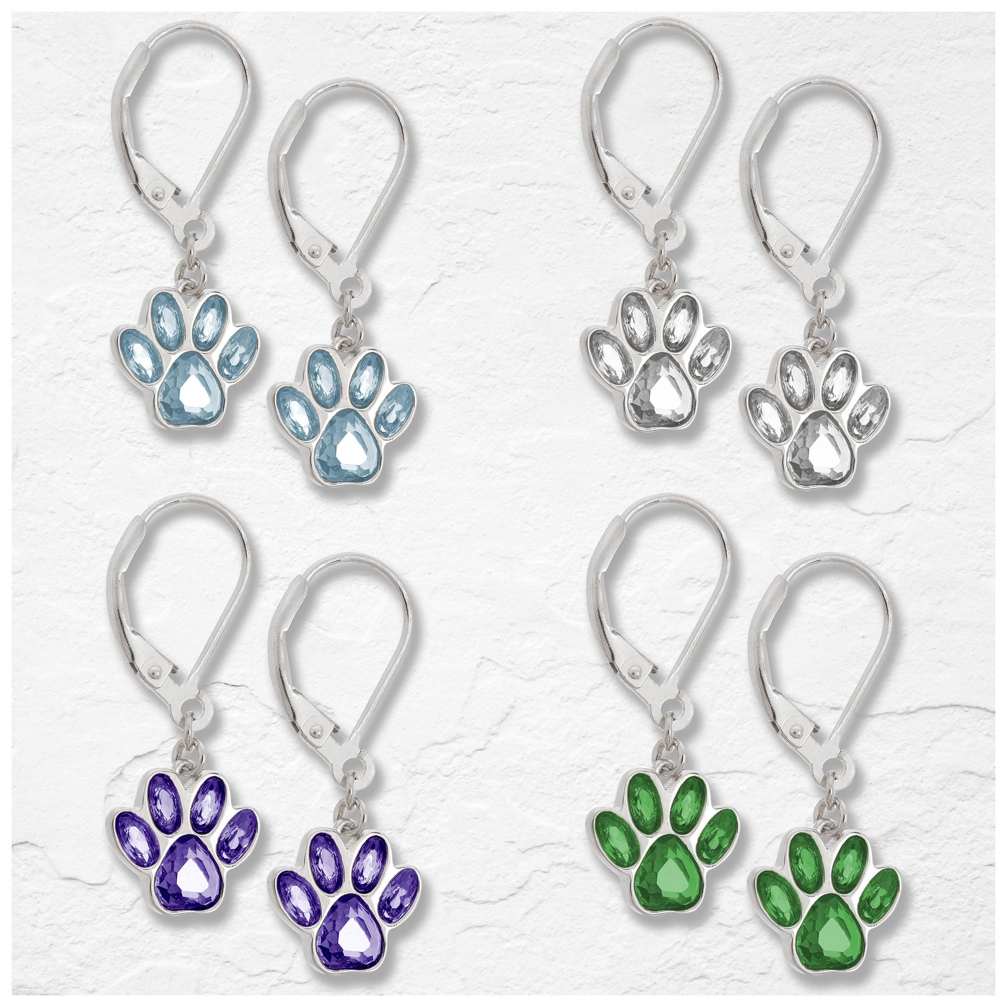 Sterling Silver Pet Rescue Paw Print Earrings Jewelry and Gifts 2024