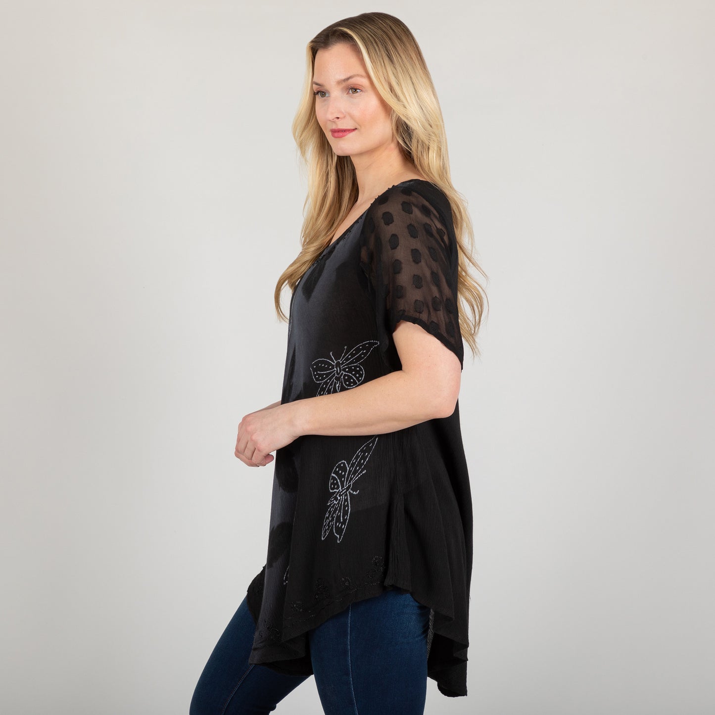 Midnight Butterfly Short Sleeve Tunic