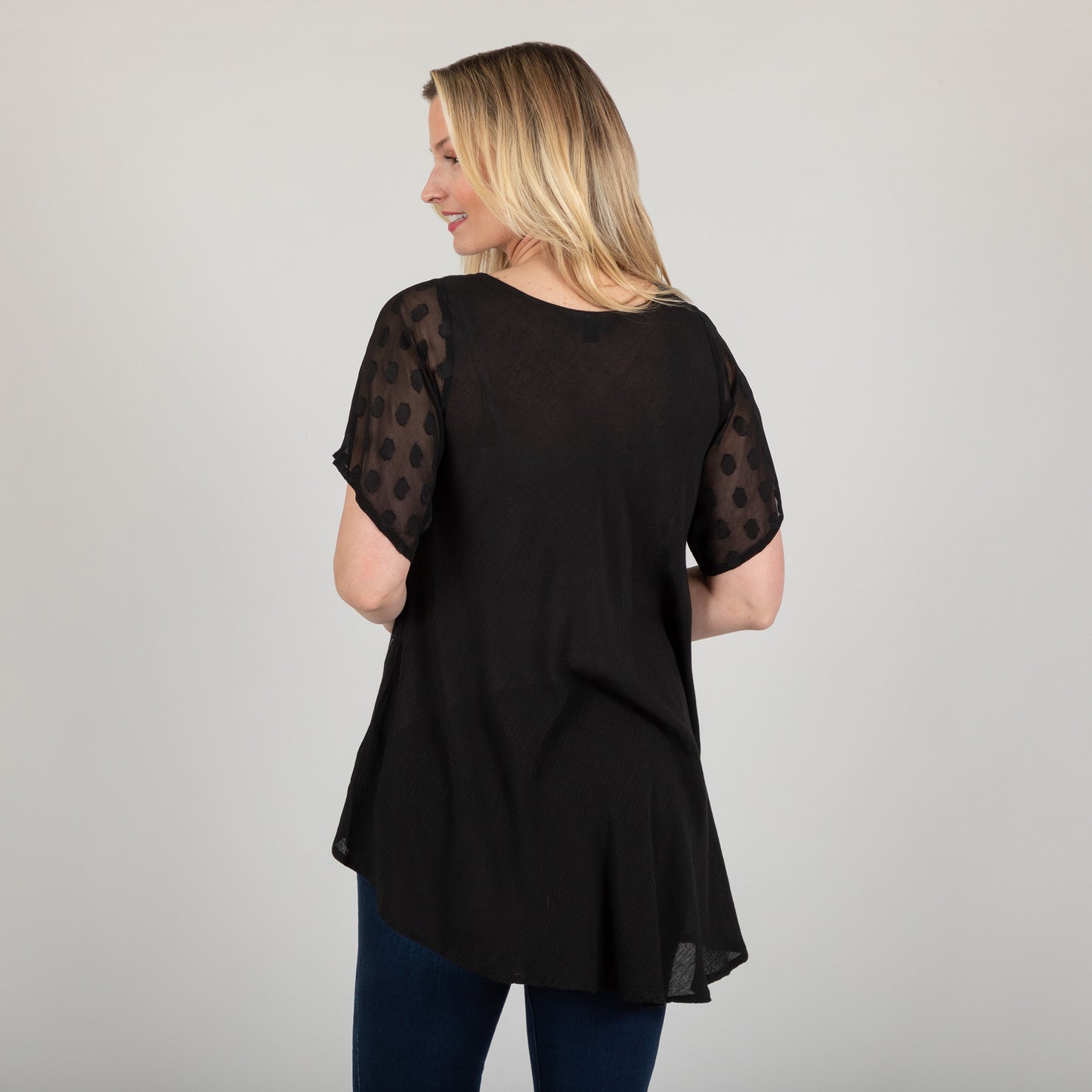 Midnight Butterfly Short Sleeve Tunic