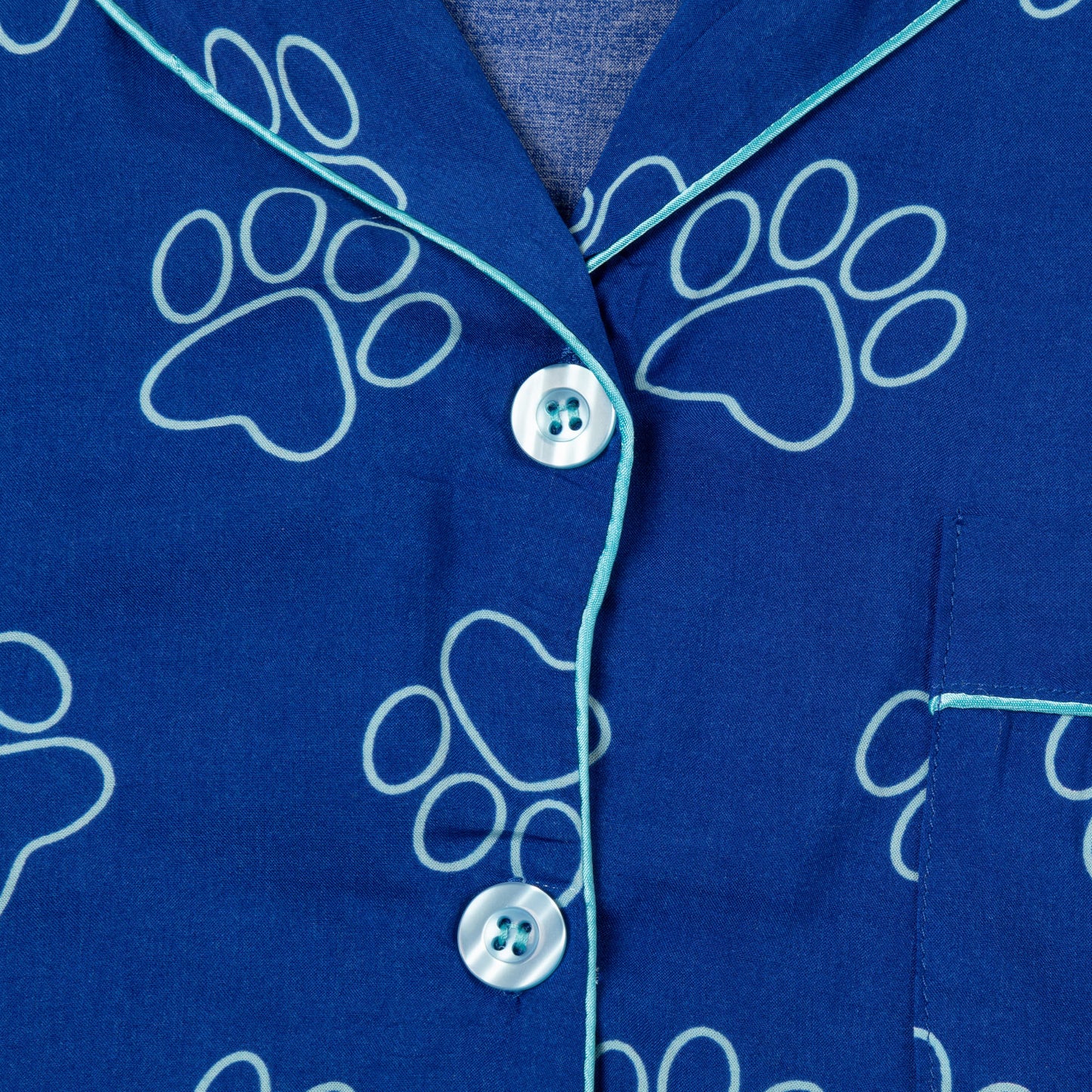 Outlined Paw Prints Pajama Shorts Set