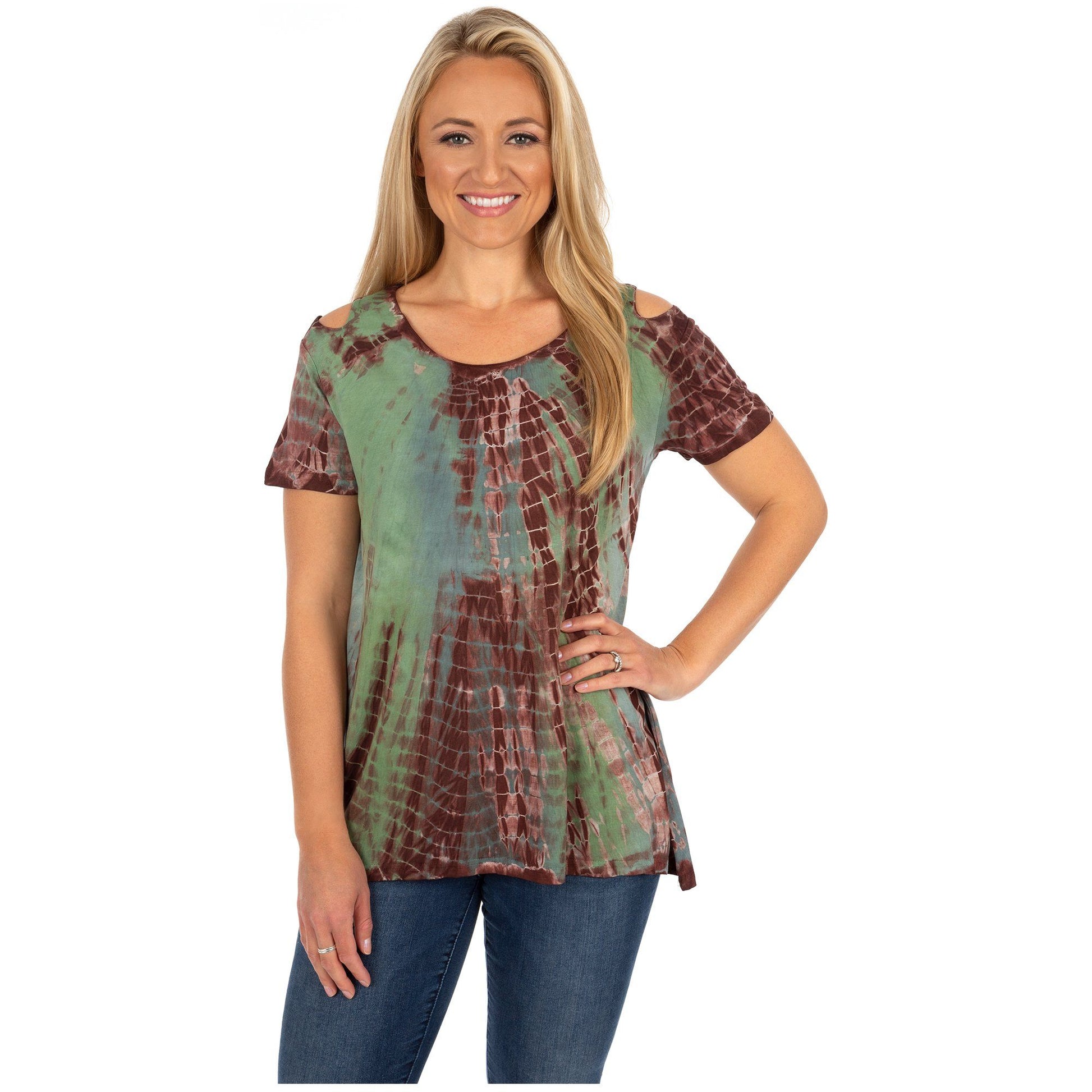 Sand & Stone Cold Shoulder Top