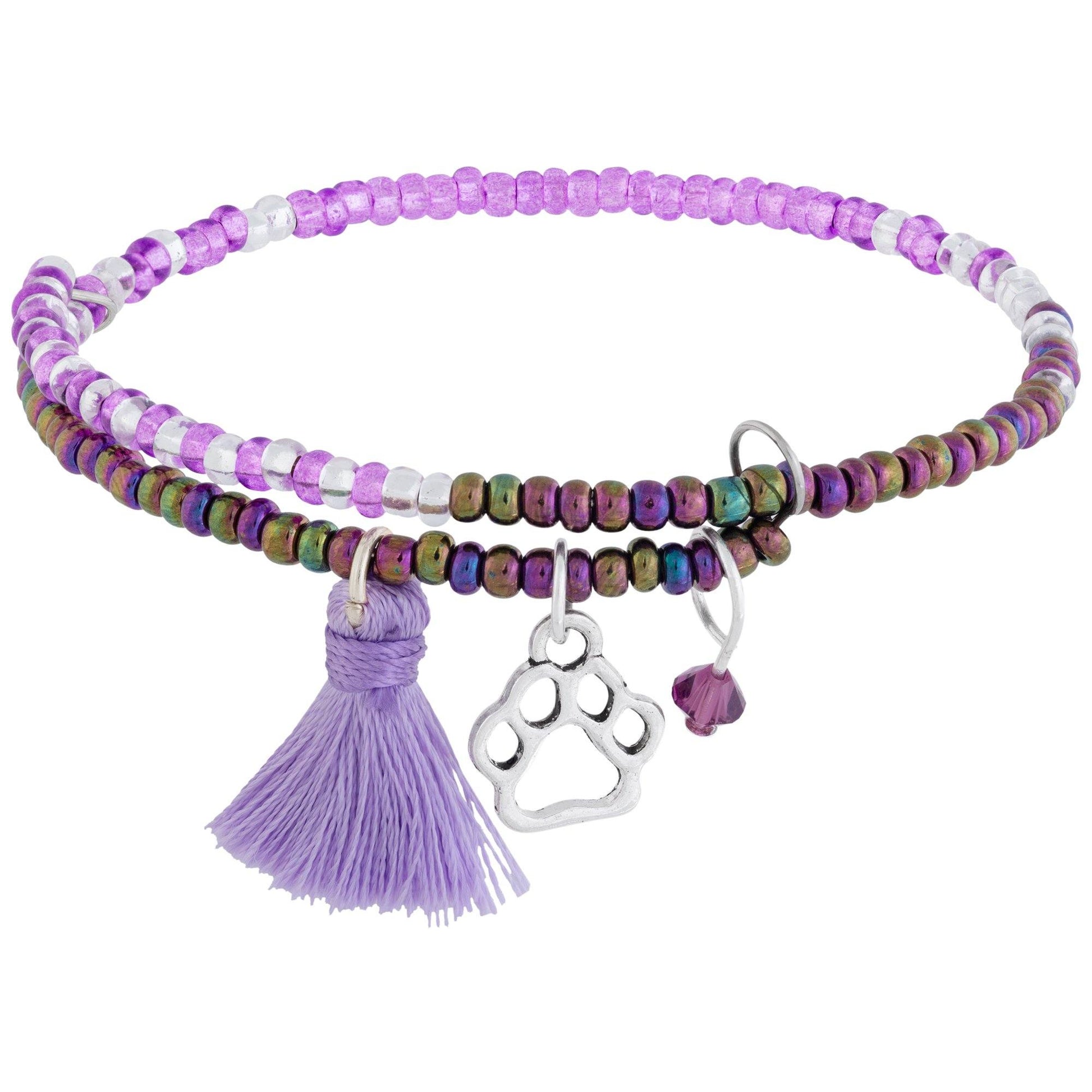 Promo - PROMO - Beaded Paw Print Adjustable Bracelet