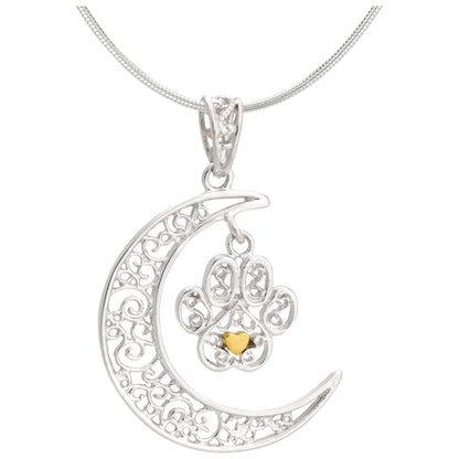 Filigree Moonlight Paw Sterling Necklace