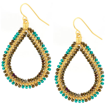 Double Beaded Teardrop Earrings