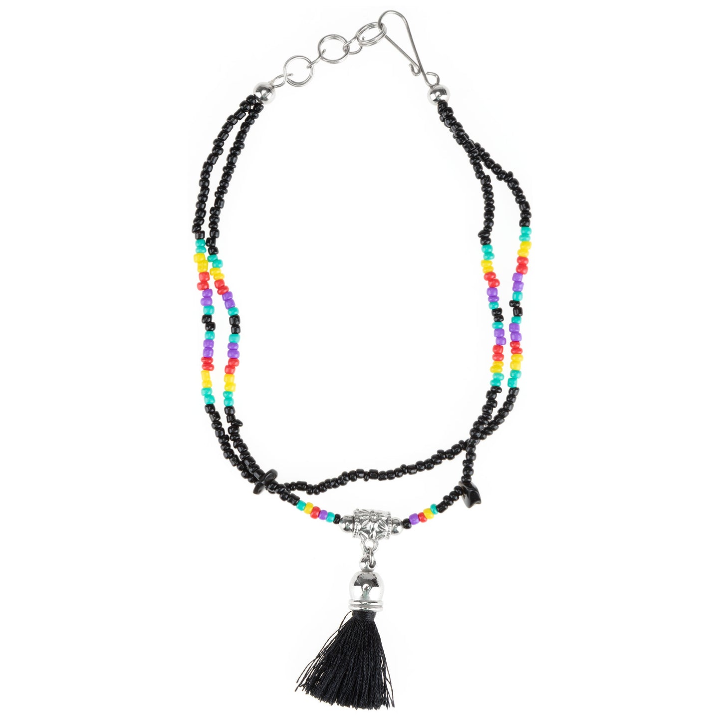 Peruvian Hand Beaded Tassel Anklet