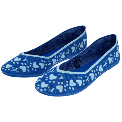 Woven Paw Print Ballet Flats