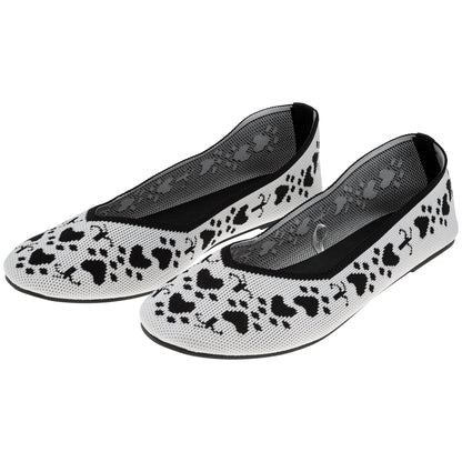 Woven Paw Print Ballet Flats