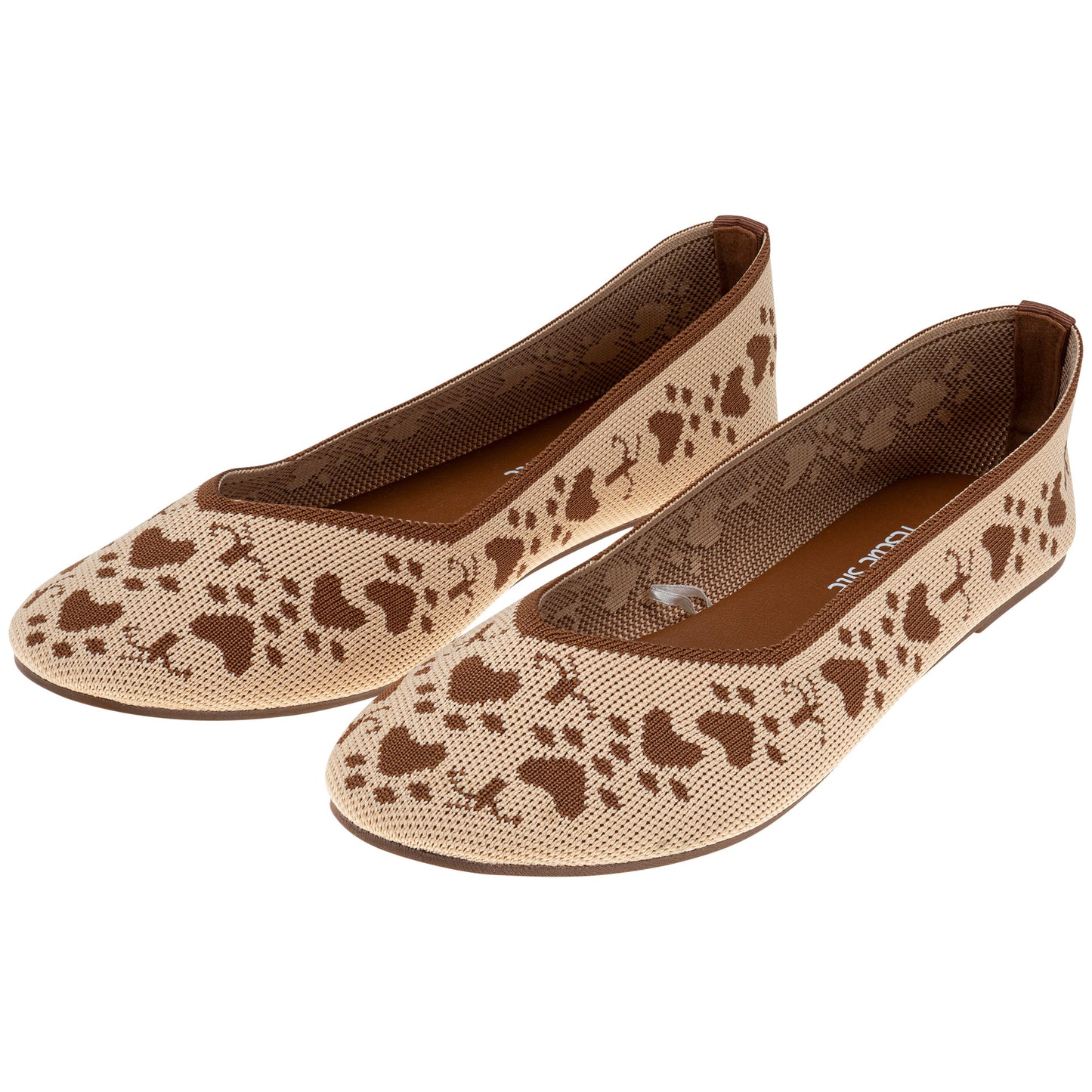 Woven Paw Print Ballet Flats