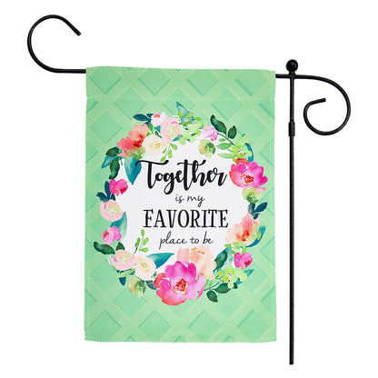 Together Floral Garden Flag