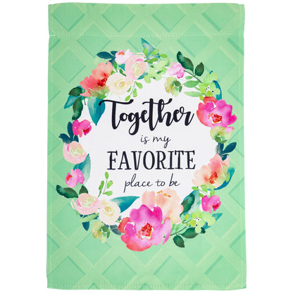 Together Floral Garden Flag