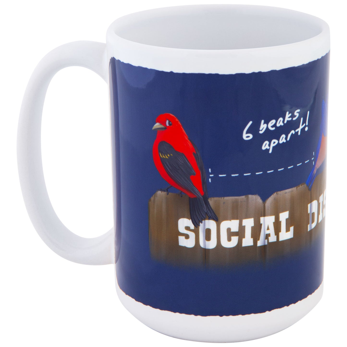 Social Distancing Bird Mug