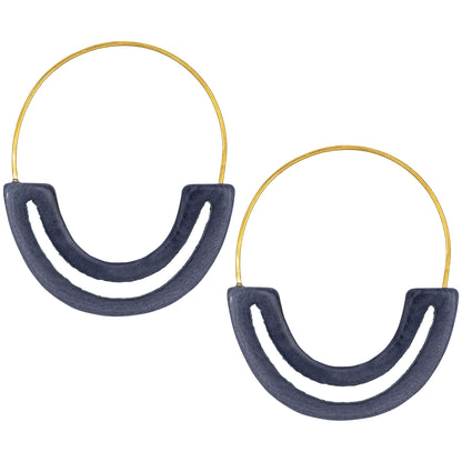 Carved Tagua Hoop Earrings