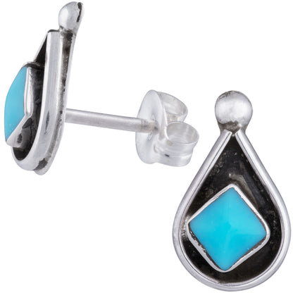 Sterling Zuni Shadowbox Earrings