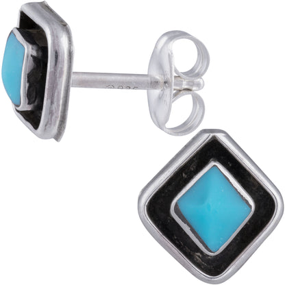 Sterling Zuni Shadowbox Earrings