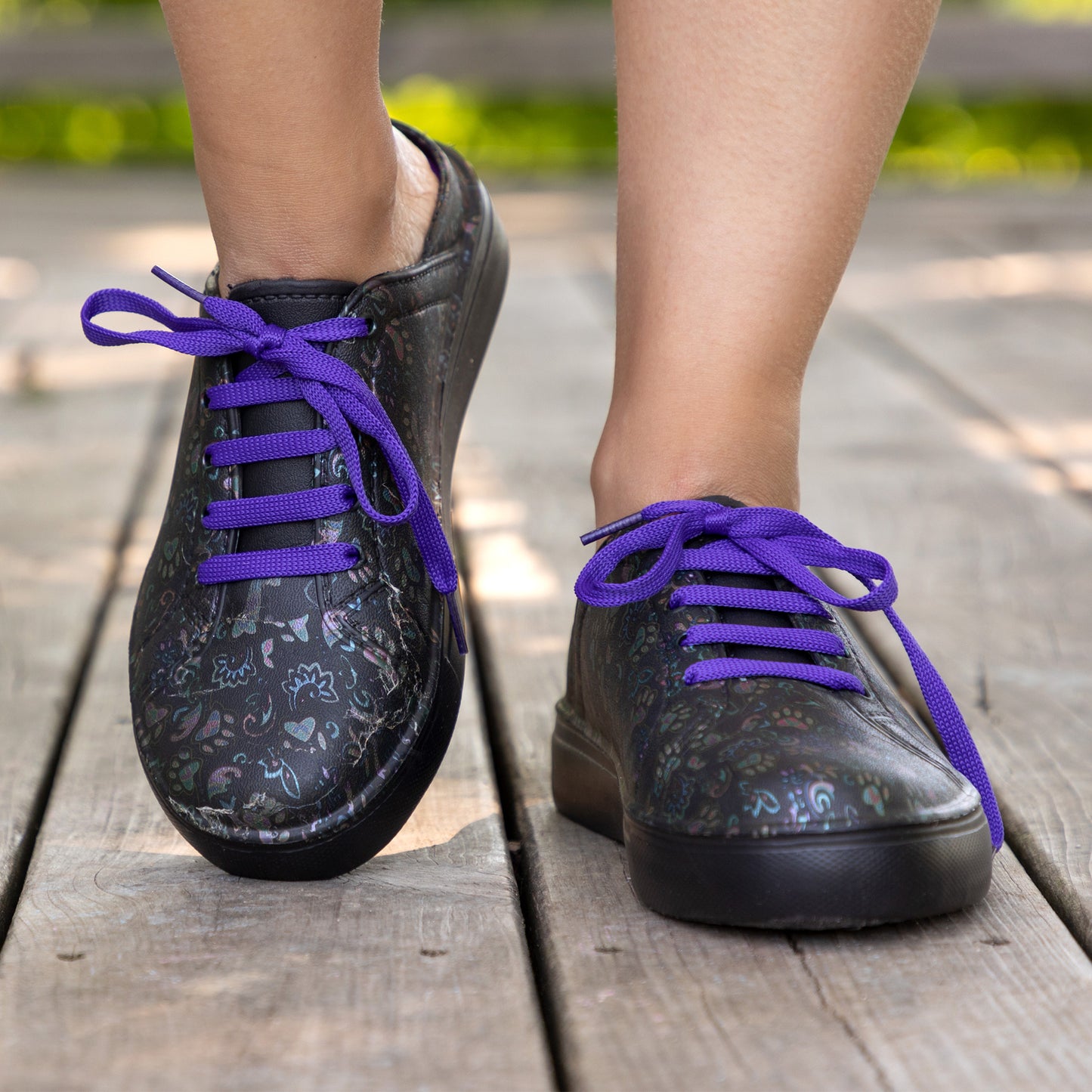 Paw Print Lace-Up Slides