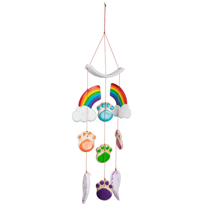 Rainbow Bridge Paw Print Ceramic Chime