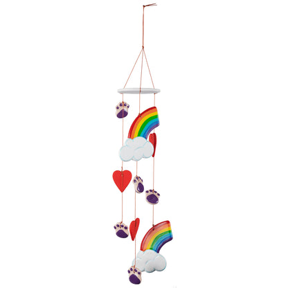 Rainbow Bridge Paw Print Ceramic Chime