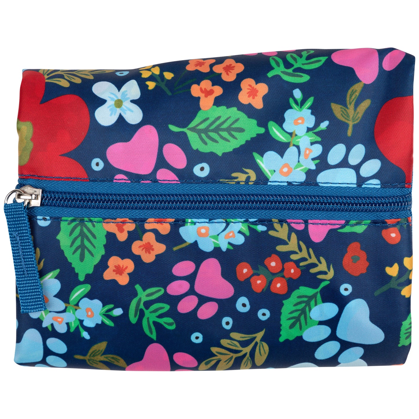 Field of Flowers Paw Print Packable Duffel Bag