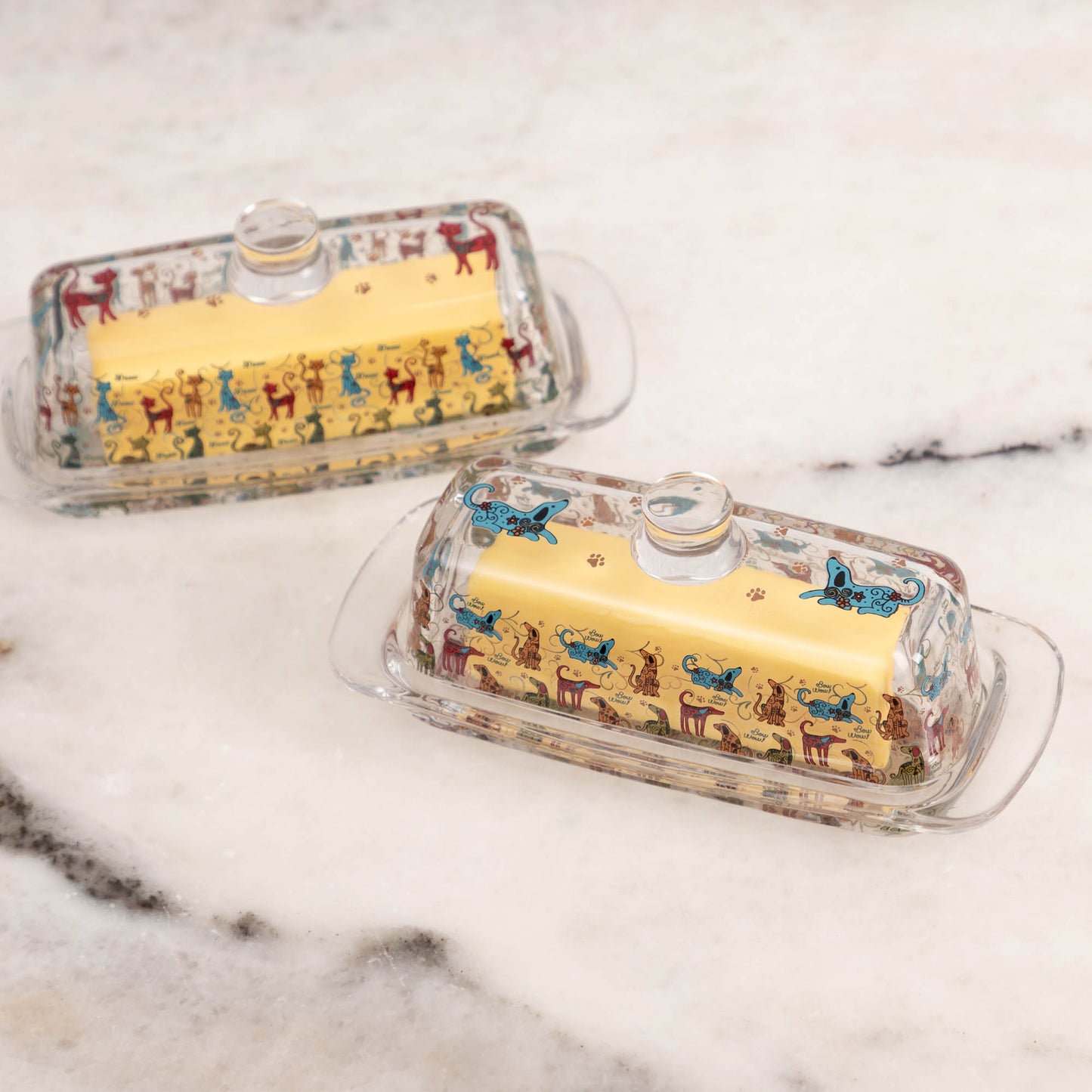 Festival Pet Glass Butter Dish