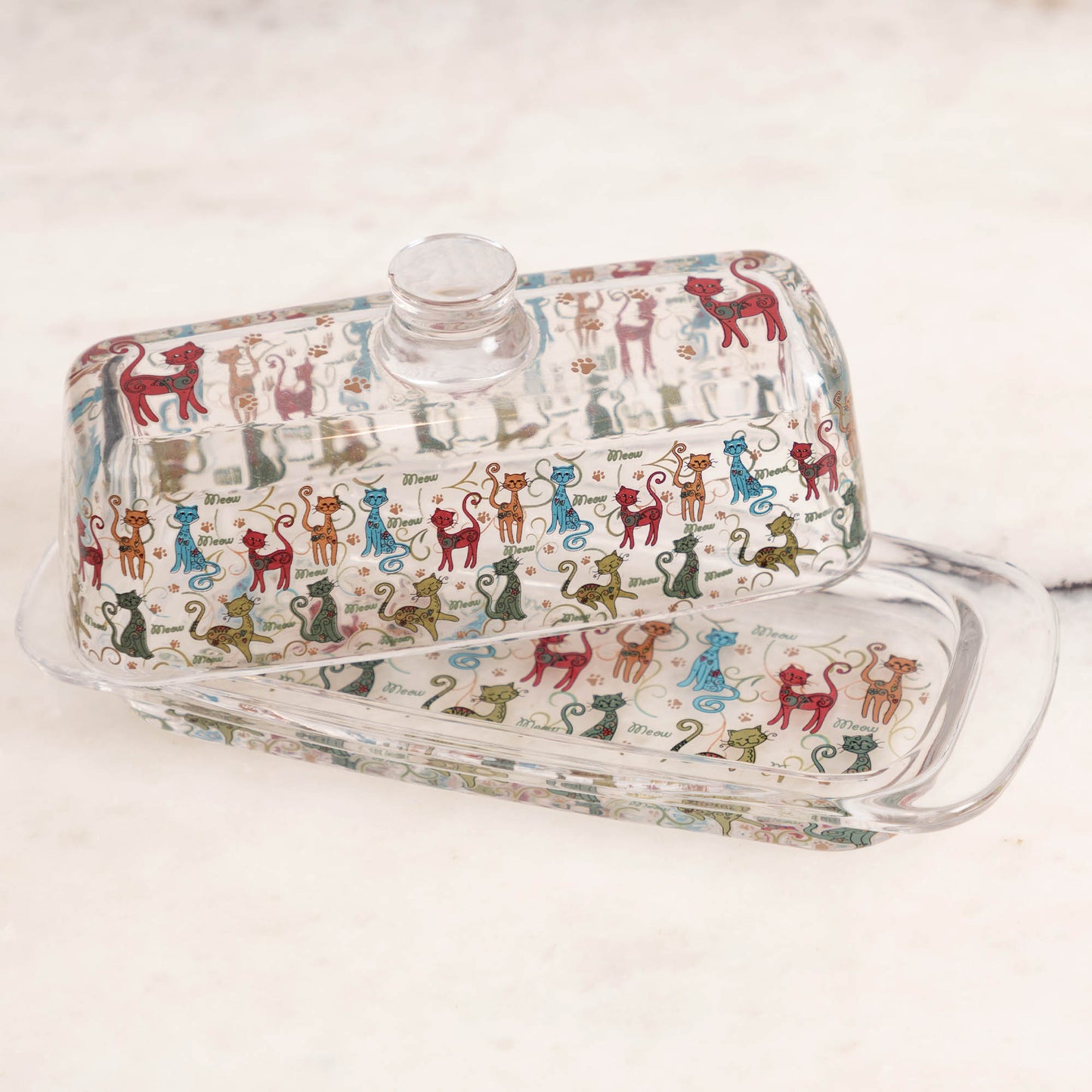 Festival Pet Glass Butter Dish