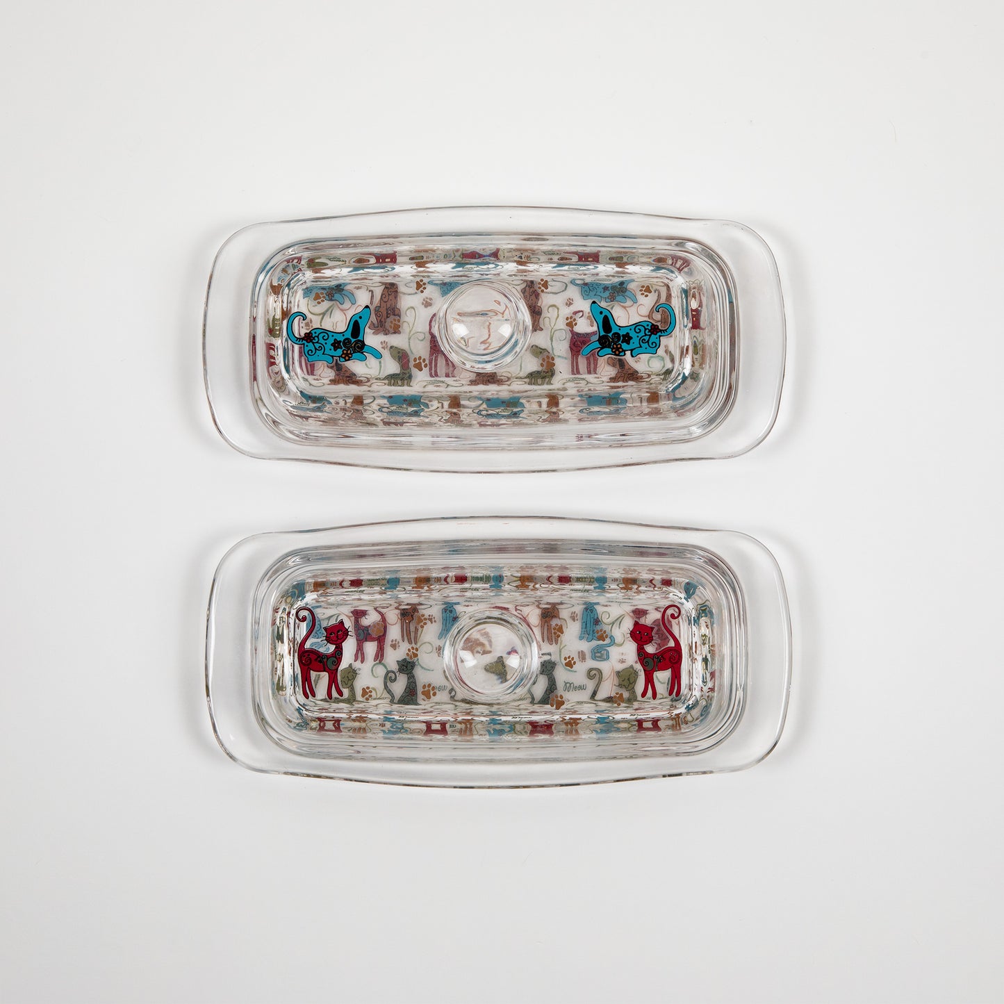 Festival Pet Glass Butter Dish