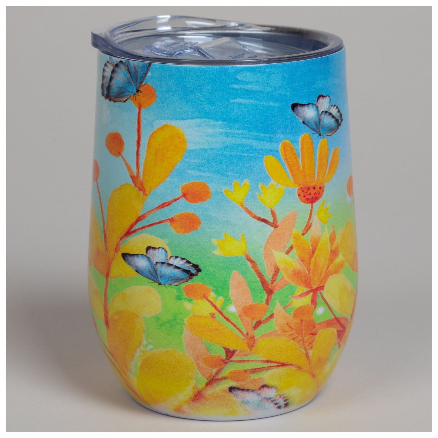 Colorful Garden Stainless Steel Insulated Wine Tumbler