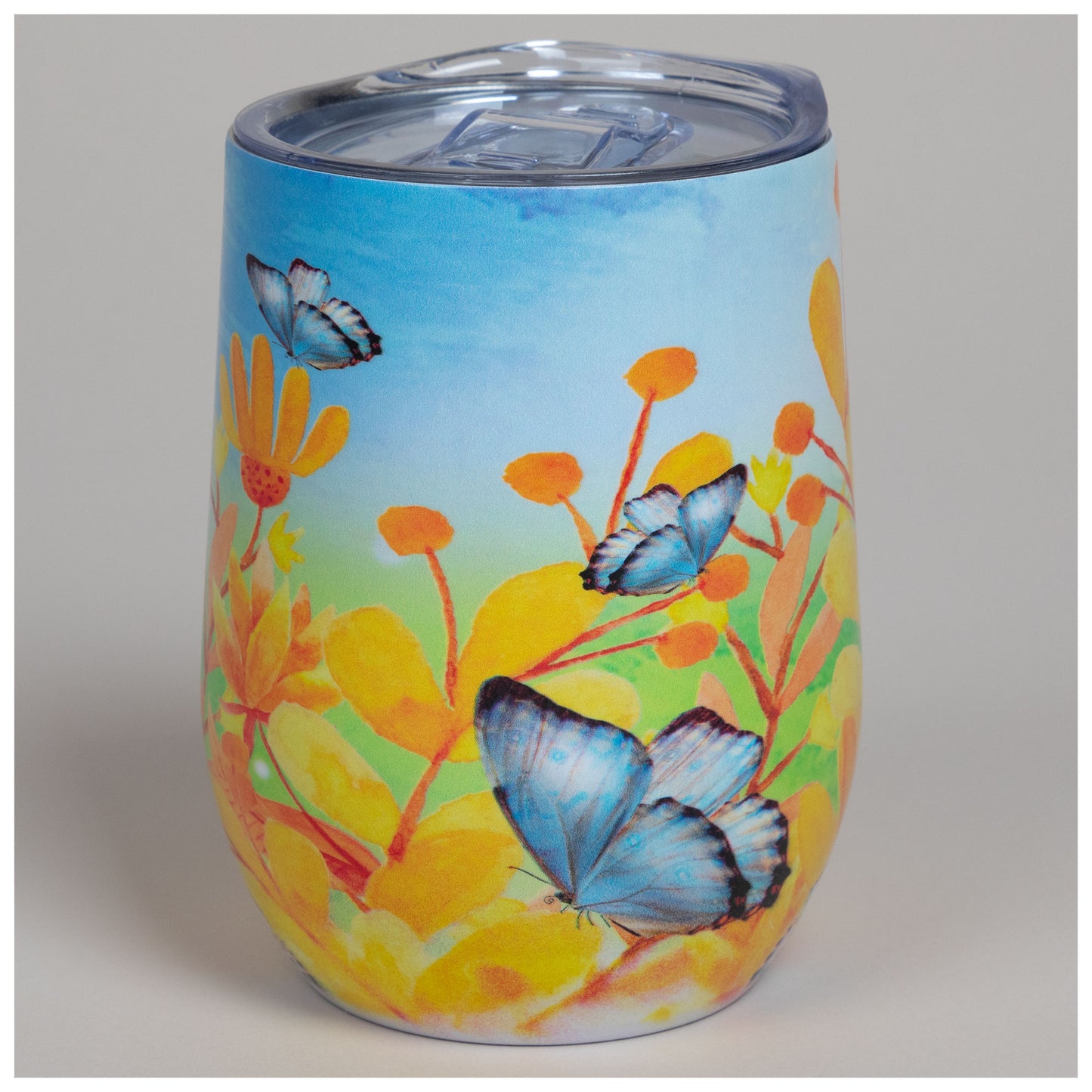 Colorful Garden Stainless Steel Insulated Wine Tumbler