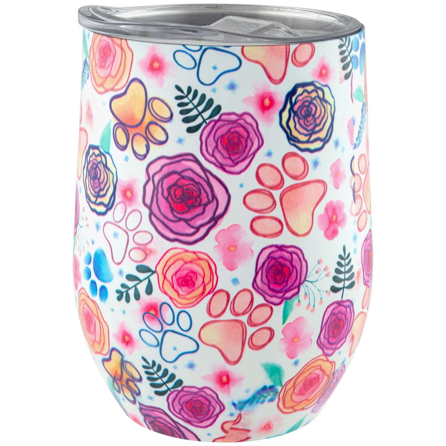 Colorful Garden Stainless Steel Insulated Wine Tumbler