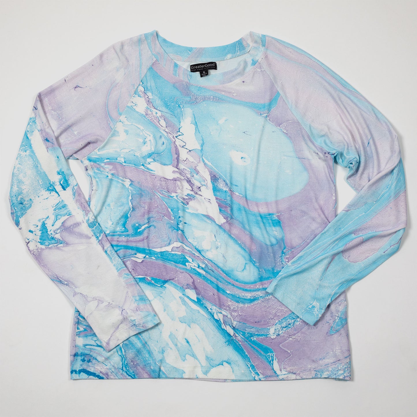 Marble Raglan Long Sleeve Top