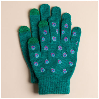 Peacock Print Touch Screen Gloves!