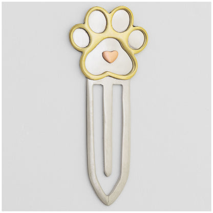 Paw Print Mixed Metal Bookmark