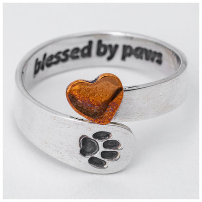 Blessed by Paws Sterling Adjustable Ring