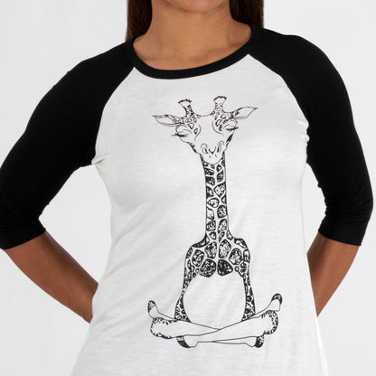 Om Giraffe Baseball Tee