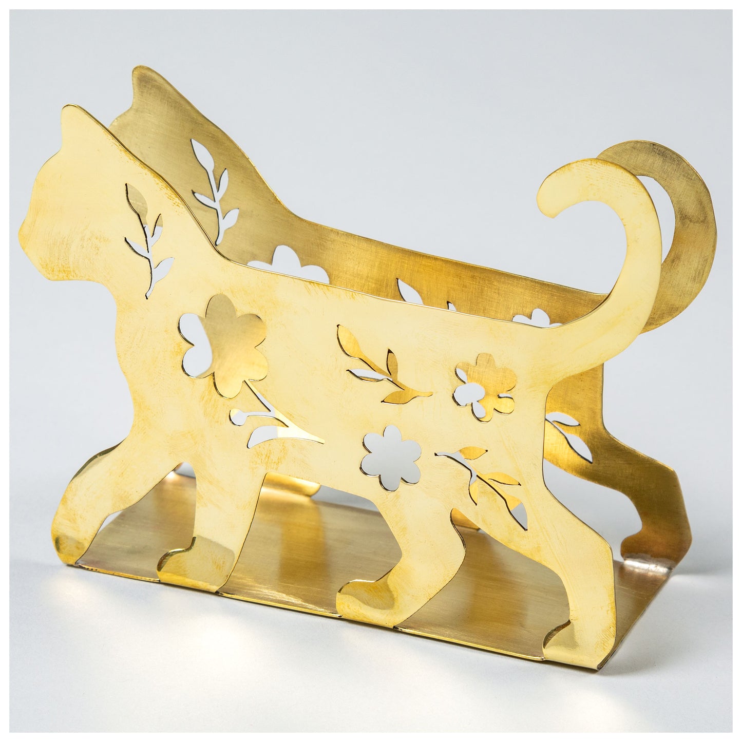 Fancy Cat Mixed Metal Napkin Holder