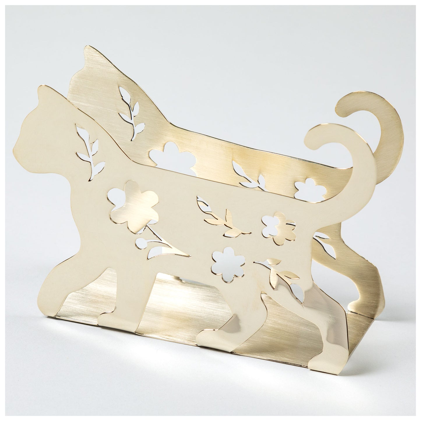 Fancy Cat Mixed Metal Napkin Holder