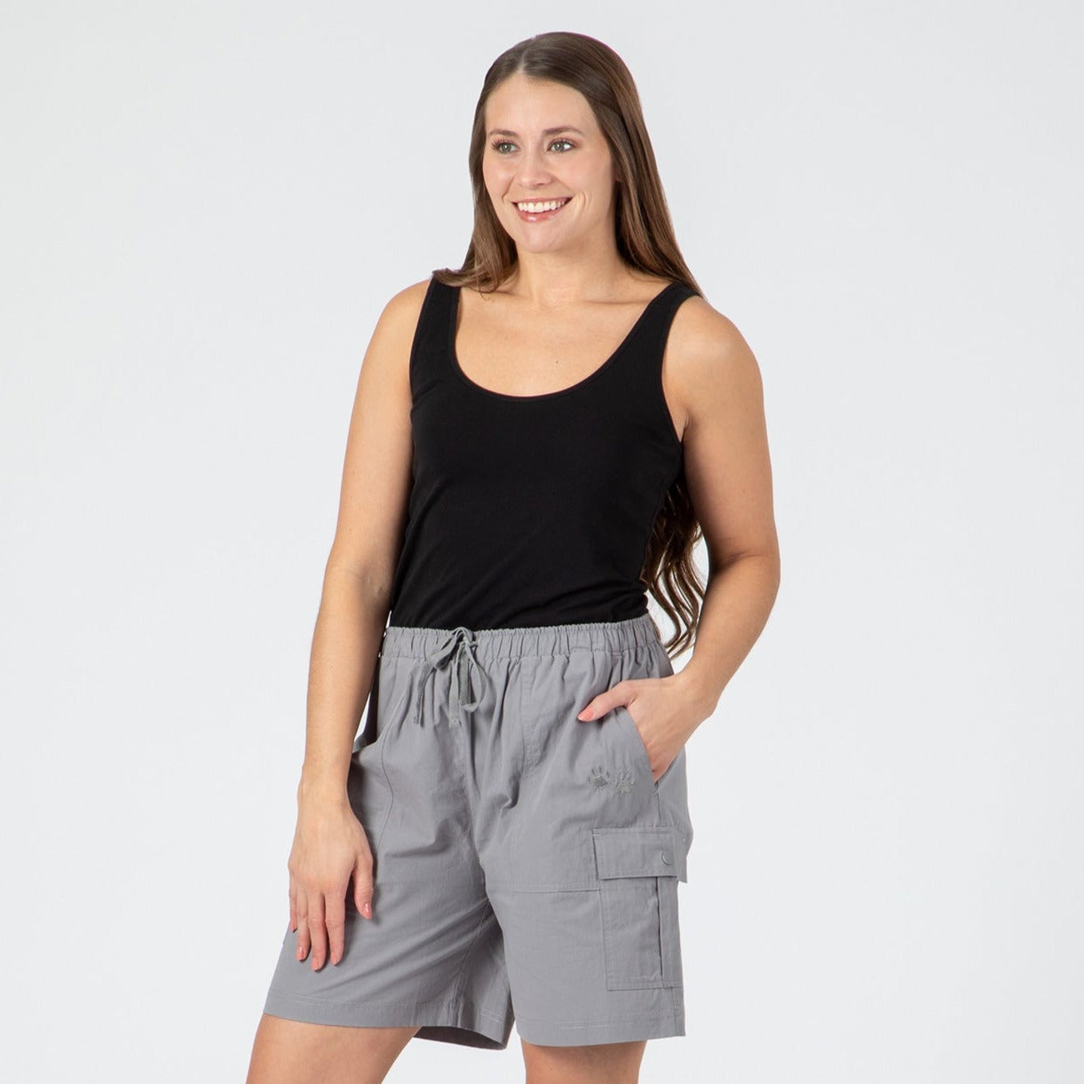 Paw Print Cargo Canvas Shorts