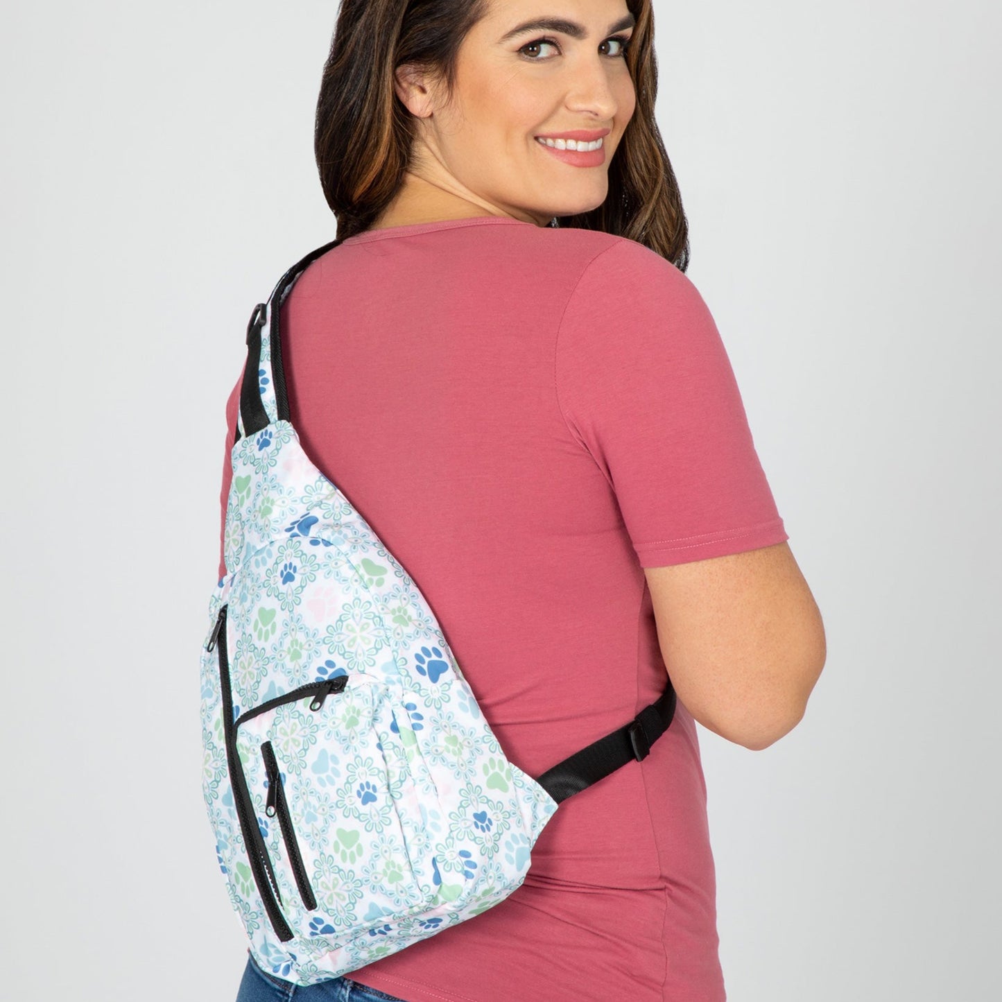 Paw Print Sling Backpack