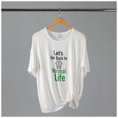 Let's Get Back Dolman Front Twist T-Shirt