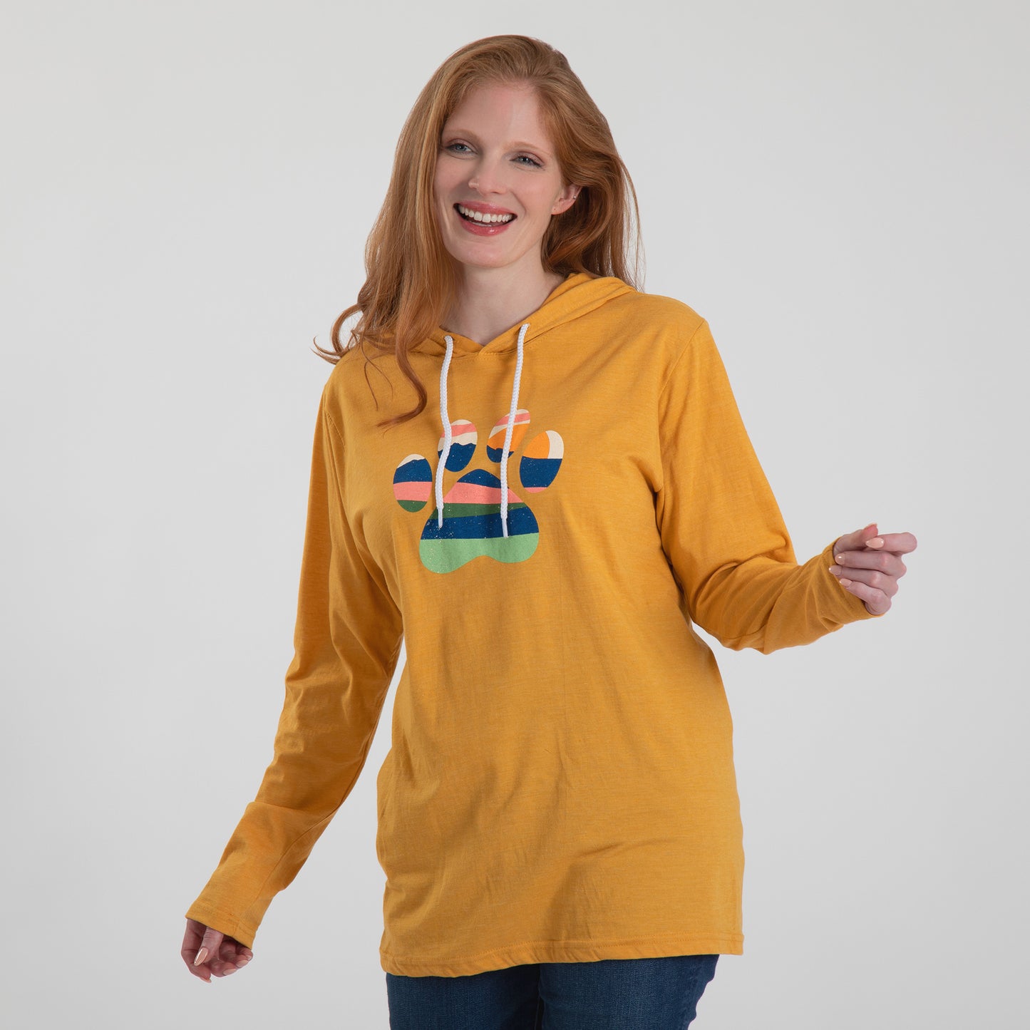 Sunny Paw Hooded Long Sleeve Tee